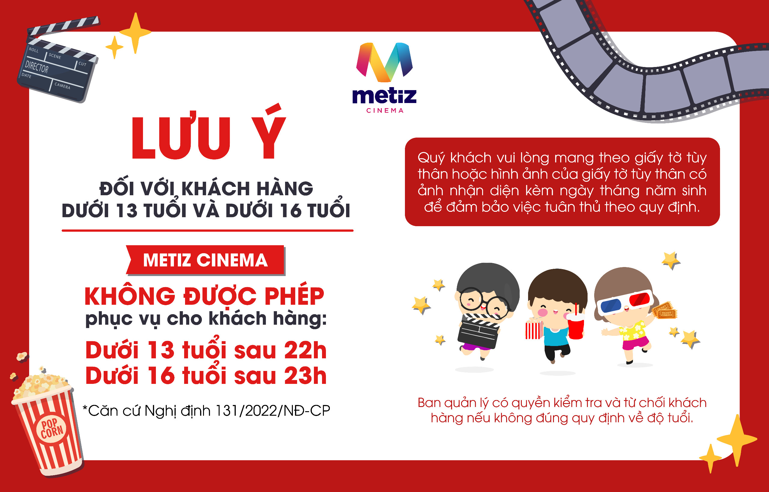 QUY ĐỊNH CHIẾU PHIM CHO TRẺ EM